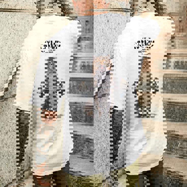 筋トレ ジム やる気がないなら家に帰れ トラ猫 ねこ メンズTシャツ バックプリント 彼への贈り物