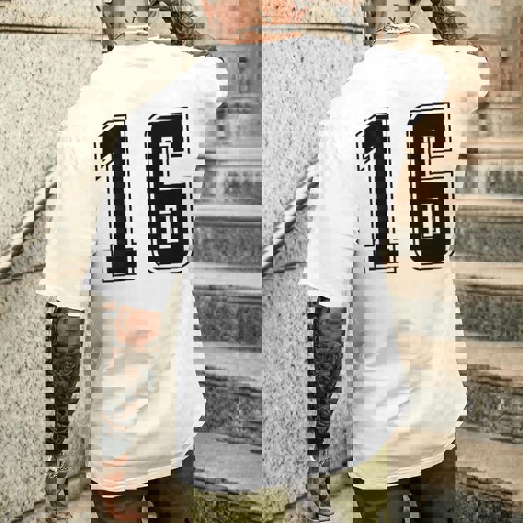 背番号 16 チーム短大スポーツ背番号付きユニフォーム メンズTシャツ バックプリント 彼への贈り物