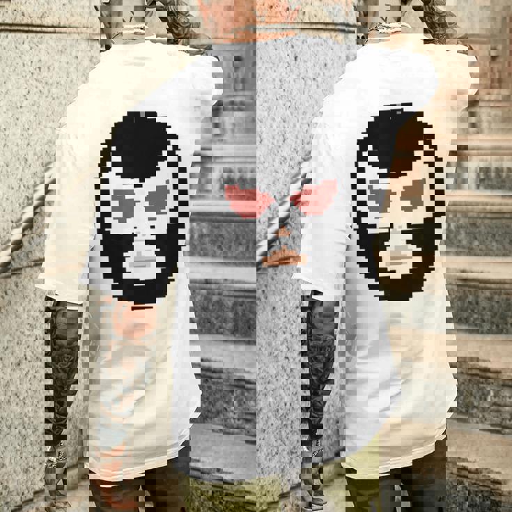 覆面レスラー マスク ピクセルアート ドット絵 怪人 プロレス メンズTシャツ バックプリント 彼への贈り物