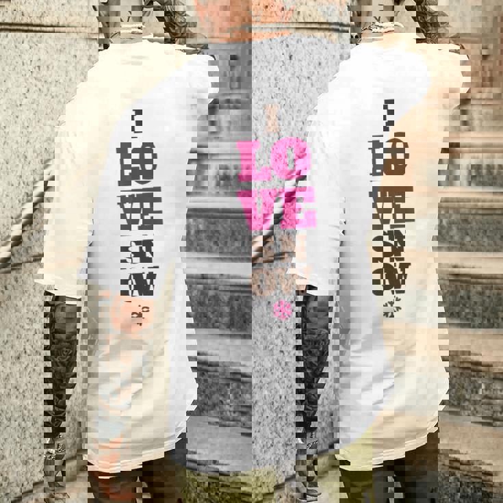 雪の冬が大好き メンズTシャツ バックプリント 彼への贈り物