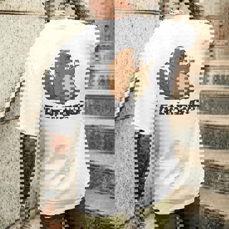 面白いビーバー分隊チームビーバー メンズTシャツ バックプリント 彼への贈り物