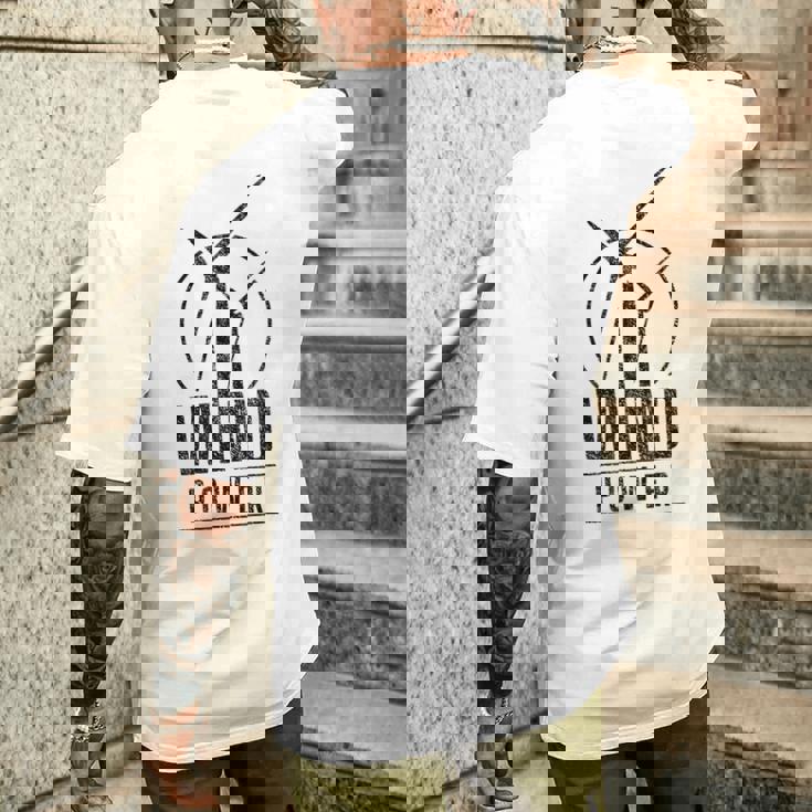 風力発電 風力エネルギー グリーン再生可能タービン 風車 メンズTシャツ バックプリント 彼への贈り物