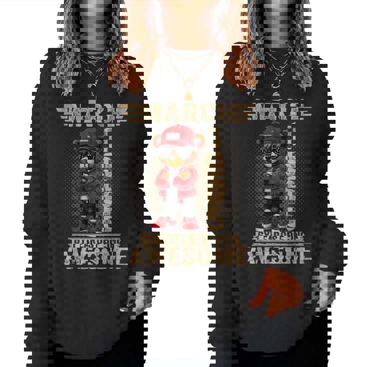 3月 61歳の誕生日 男性 女性 1965年 素晴らしいテディベア レディーススウェットシャツ