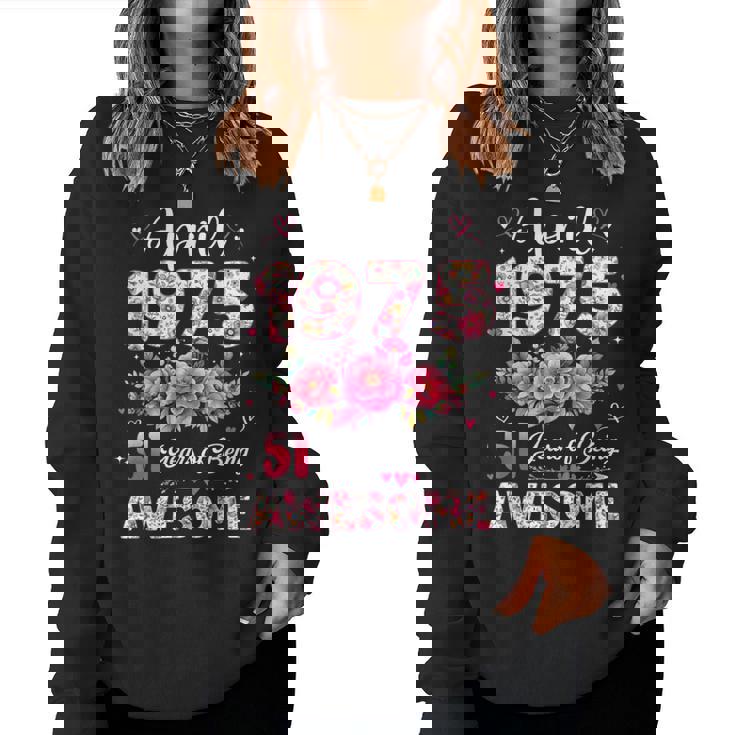 51歳 1975年4月 花柄 51歳 誕生日 男性 女性 レディーススウェットシャツ