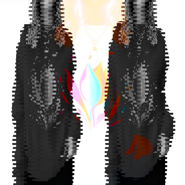 5月 誕生日 チューリップ 花 春 チューリップ 白 花 女の子 レディーススウェットシャツ