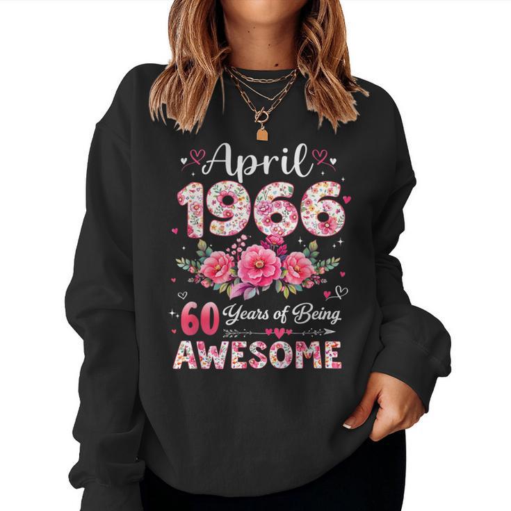 60 Años Abril 1966 Floral 60 Cumpleaños Hombres Es Sudadera Mujer