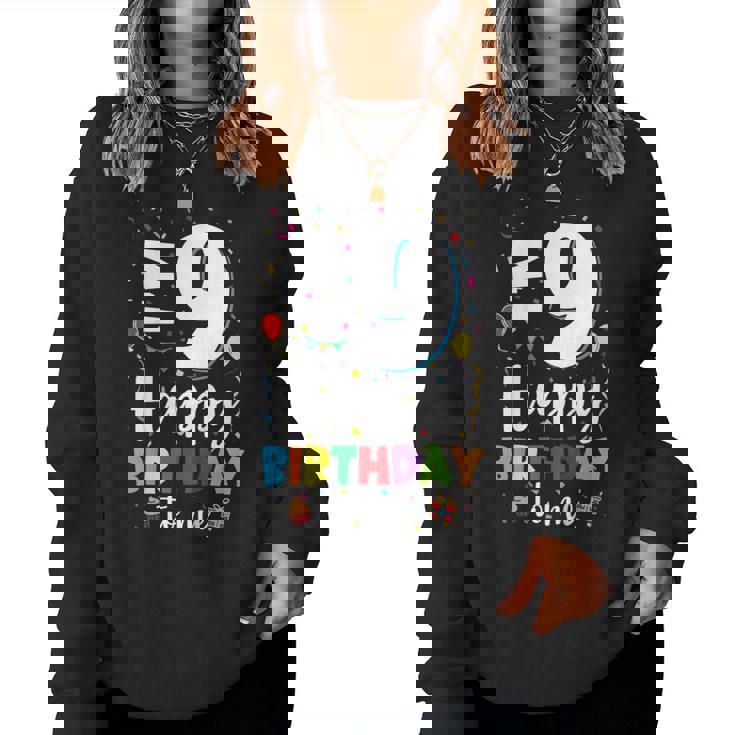 9歳 誕生日 ハッピーバースデー 9歳 男の子 女の子 9歳 レディーススウェットシャツ