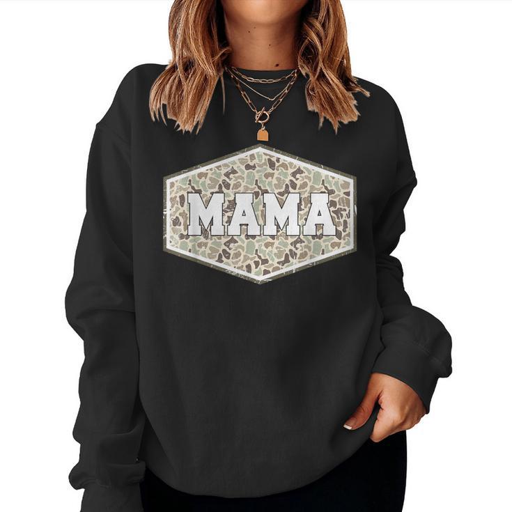 Camo Hunting Mama Vintage Camo Mom Mother's Day Hunting Wife Women Sweatshirt