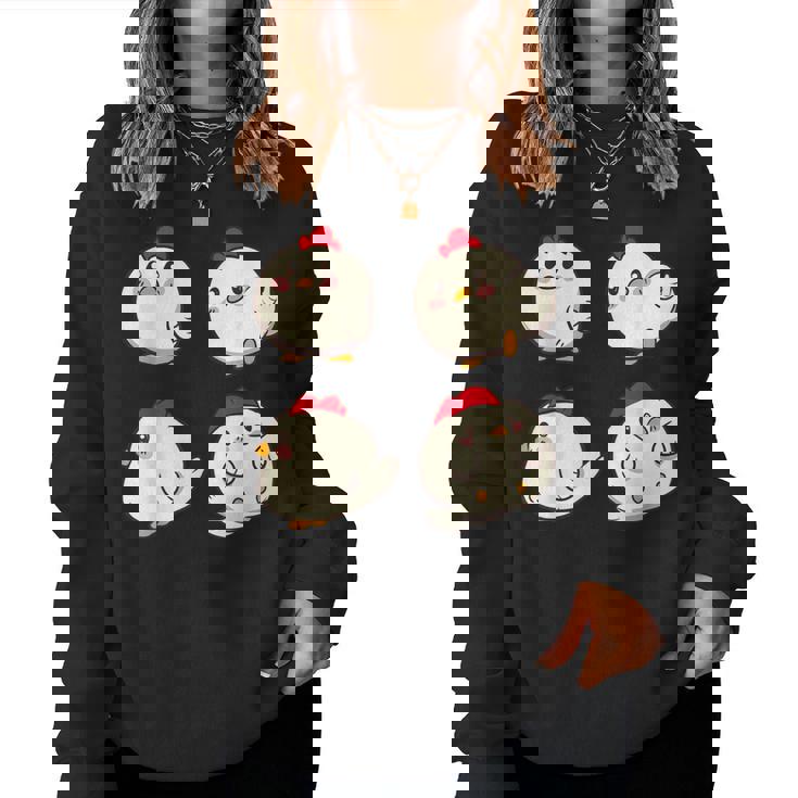 Chicken Chickens Cute Kawaii Anime Kawaii Japan レディーススウェットシャツ