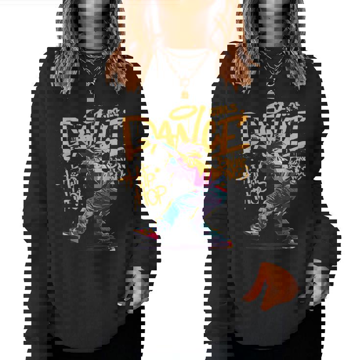 Cool Girls Breakdancing & Hip Hop Music Dancers Graffiti レディーススウェットシャツ