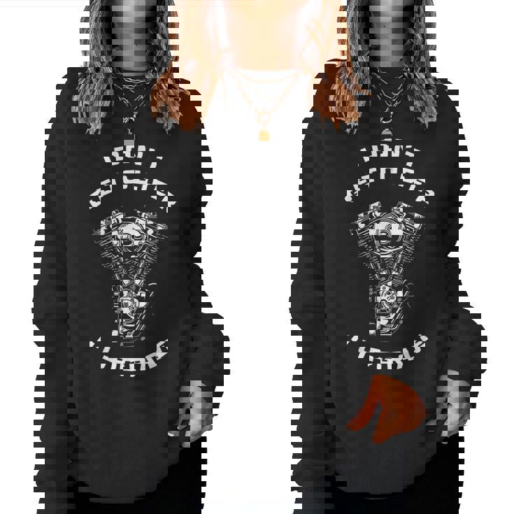 I Don't Get Older I Upgrade – Motorcycle Engine Graphic レディーススウェットシャツ