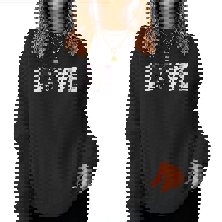 Donna Cane Mamma Cane Papà Proprietario Border Collie Love-R Con Collo A Women Sweatshirt