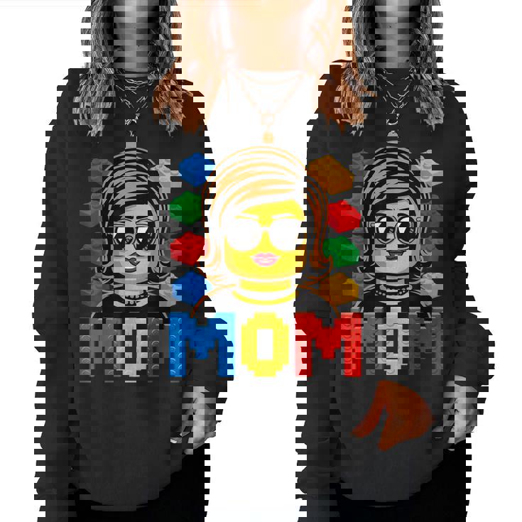 Family Mom Master Builder Building Bricks Blocks Women Sweatshirt