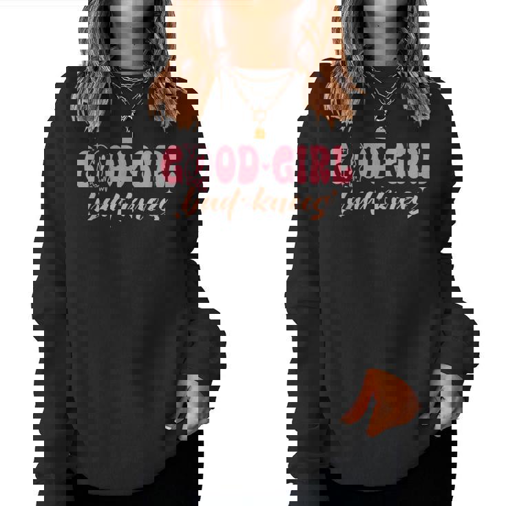 Good Girl Bad Knees 面白い 関係 膝の問題 ジョーク レディーススウェットシャツ