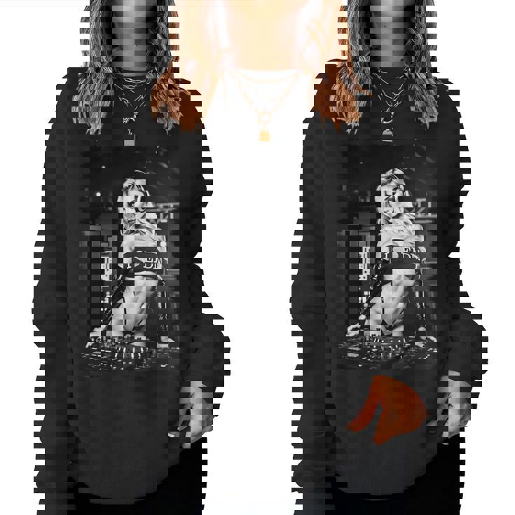 Hot Girl Edm シャツ メンズ セクシー ブロンド Dj レイブ B&W 長袖tシャツ レディーススウェットシャツ