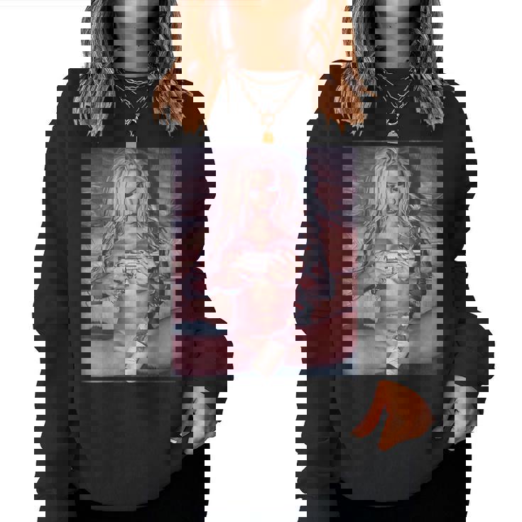 Hot Girl On ピストルを持つ少女 レディーススウェットシャツ