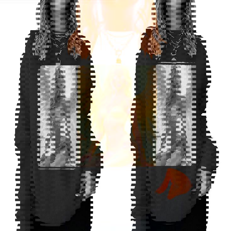 Hot Girl On 男性用 セクシーな天使の座り グランジ 長袖tシャツ レディーススウェットシャツ