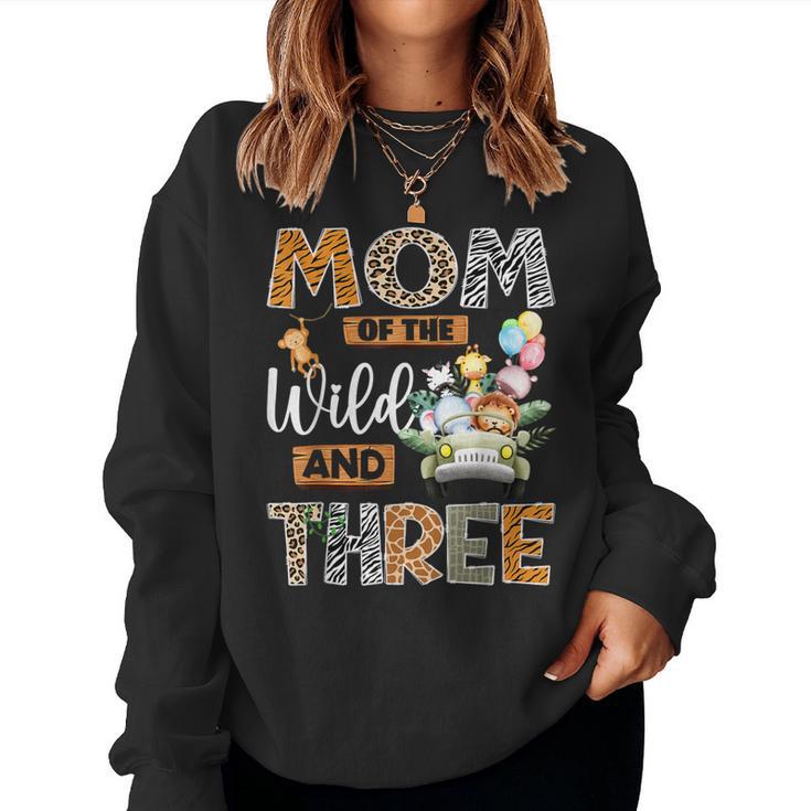 Mom Of The Wild And Three 3Rd Birthday Boy Safari Truck Women Sweatshirt