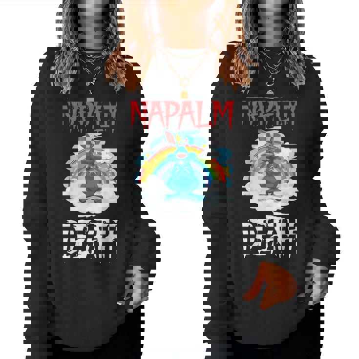 Napalm Death Rainbow Bunny ピンク ナパーム デスラビット レディーススウェットシャツ