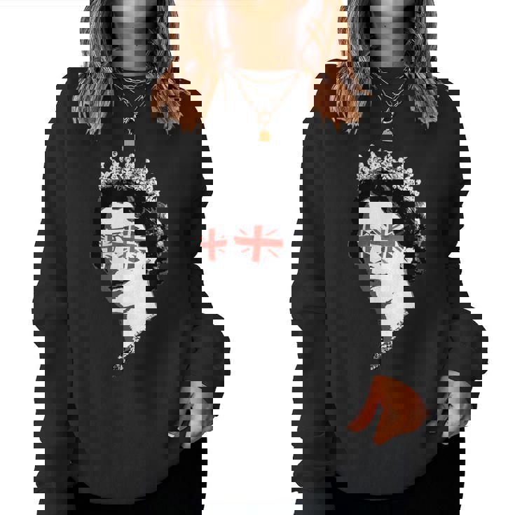 Queen Elizabeth Iiunglasses British Crown エリザベス女王 Meme レディーススウェットシャツ