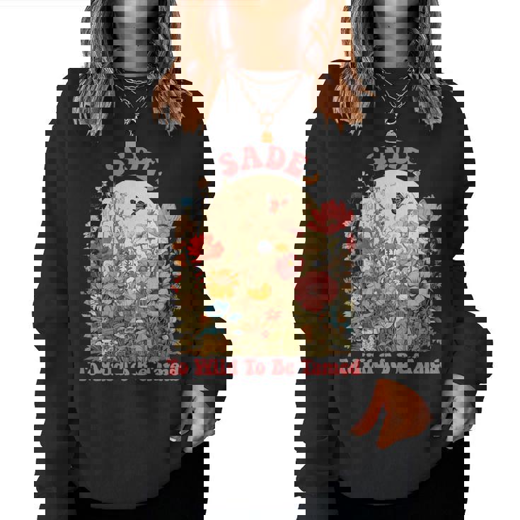 Sade 名前 かわいい レトロ 女の子 ワイルドフラワーade 名前 長袖tシャツ レディーススウェットシャツ