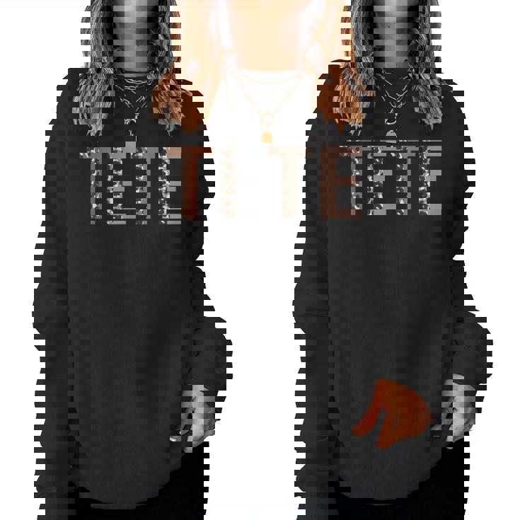 Tete ヒョウ柄 ママ キュート 母の日 おもしろい おばあちゃん レディーススウェットシャツ