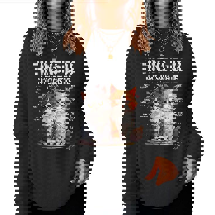 Things I Do In Mypare Time Cat Lover Men レディーススウェットシャツ