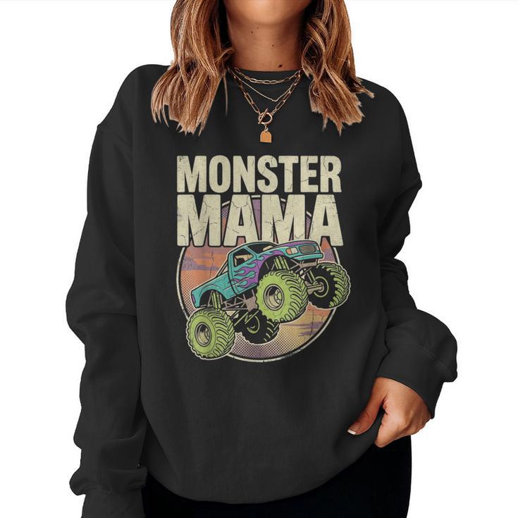 Vintage Monster Truck Mom Truck Lover Mama Women Sweatshirt
