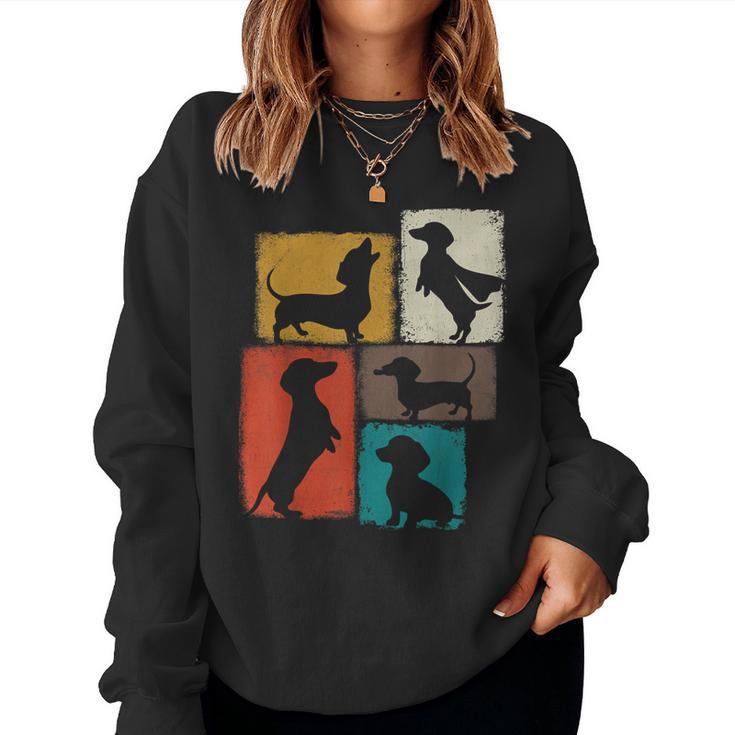Weenie Vintage Collage Dachshund Dad Mom God Lover Women Sweatshirt