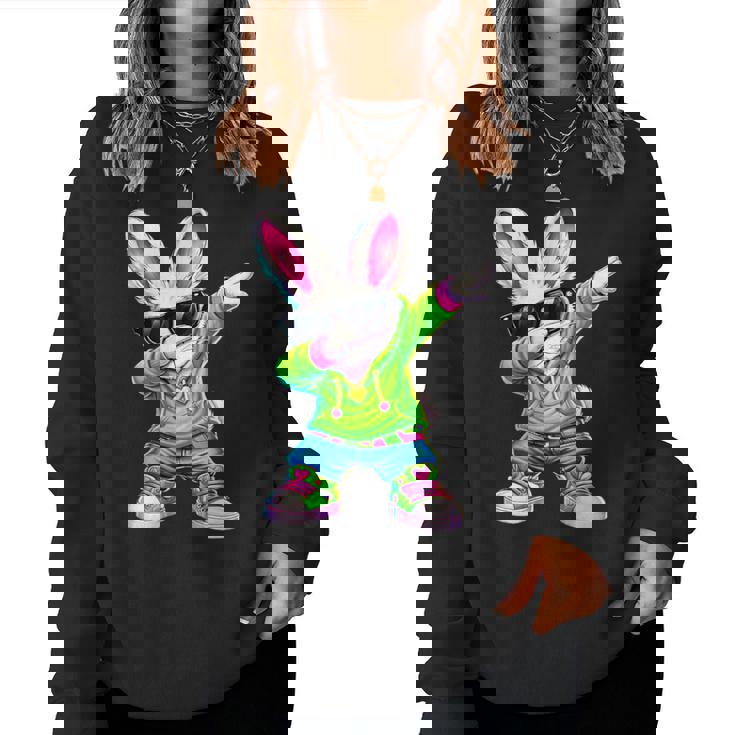 かわいい アニメ ダビングバニー ウサギ ハッピー イースター 男の子 女の子 キッズ レディーススウェットシャツ