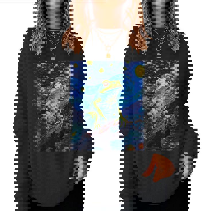 カエルキャッチャー 男の子 女の子 カエルハンター ゴッホ カエル レディーススウェットシャツ