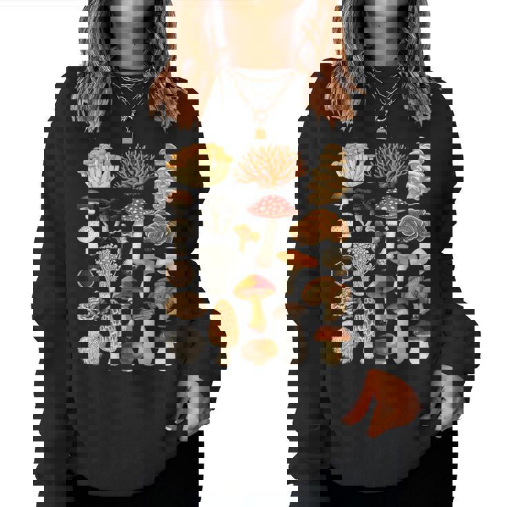 キノコの種類 自然 コテージコア ファン 男の子 女の子 キッズ レディーススウェットシャツ