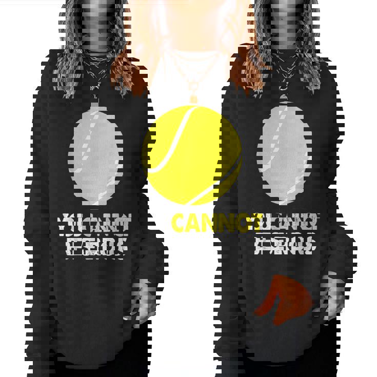 テニス ユーモア You Cannot Beerious ラケット スポーツ レディーススウェットシャツ