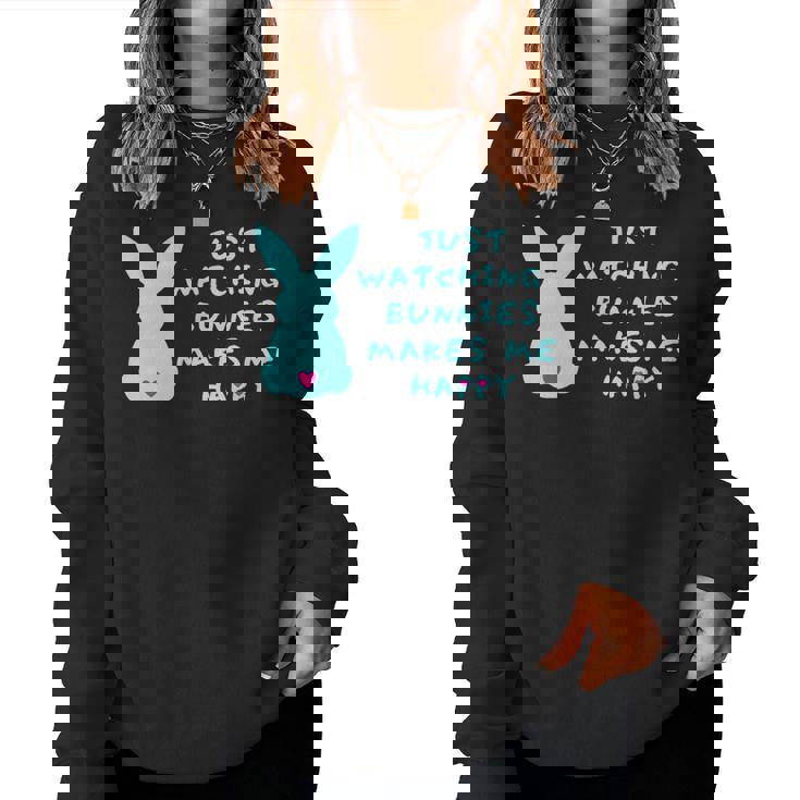 リサイズ ただうさぎを見てるだけで、幸せな気持ちになる Bunny Bunnies Rabit Happy うさぎ レディーススウェットシャツ