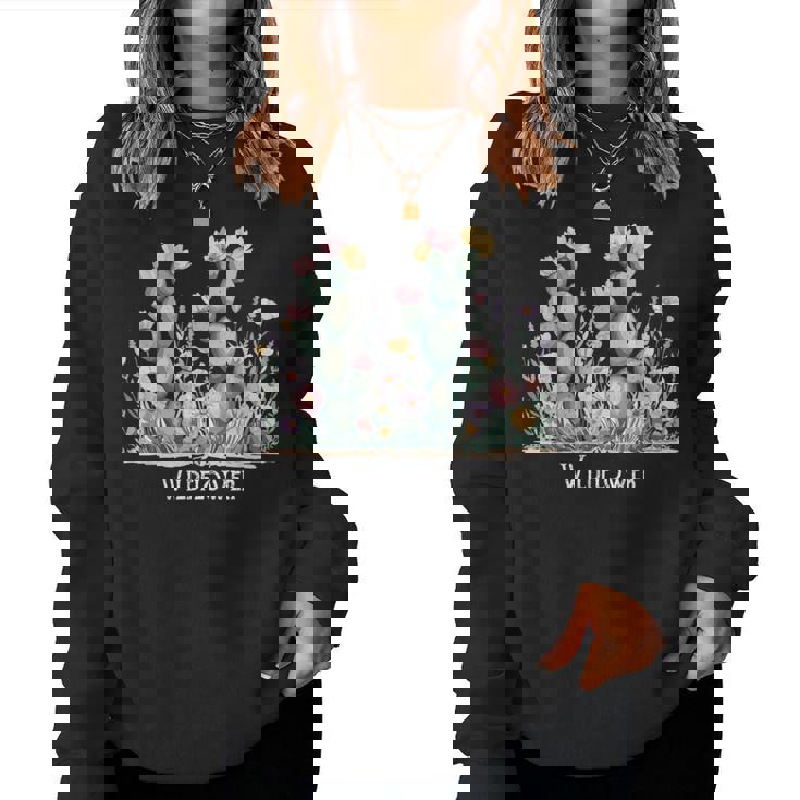 ワイルドフラワー ボヘミアン 砂漠の花 レディーススウェットシャツ