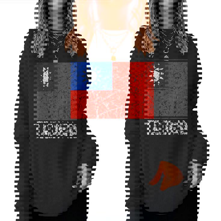 台湾国旗 アンティーク調 男性 女性 キッズ アジア 台湾 レディーススウェットシャツ