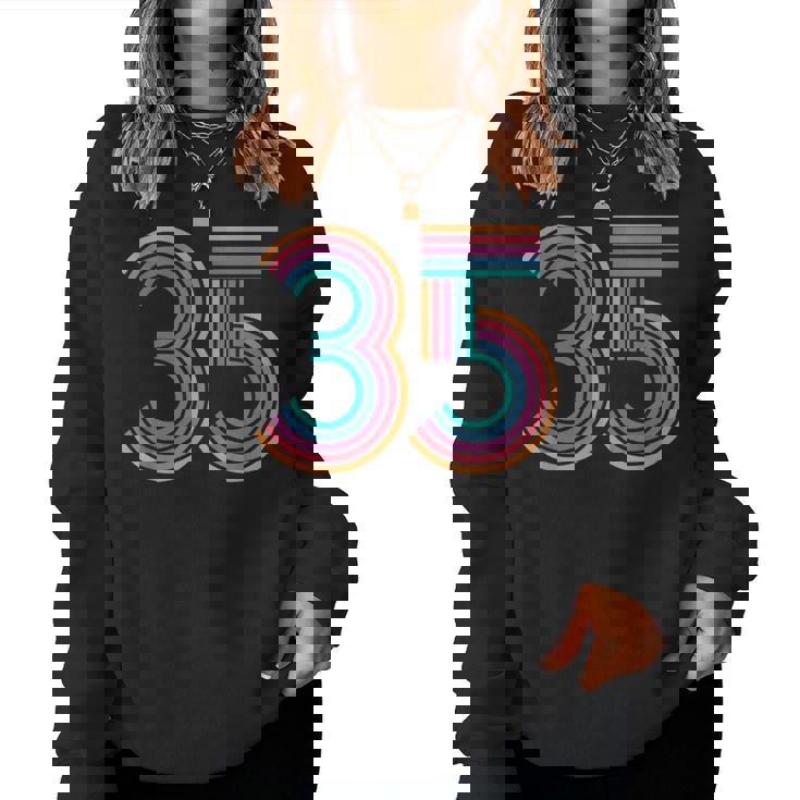 数字 35 35周年 男性 女性 35歳の誕生日 レディーススウェットシャツ