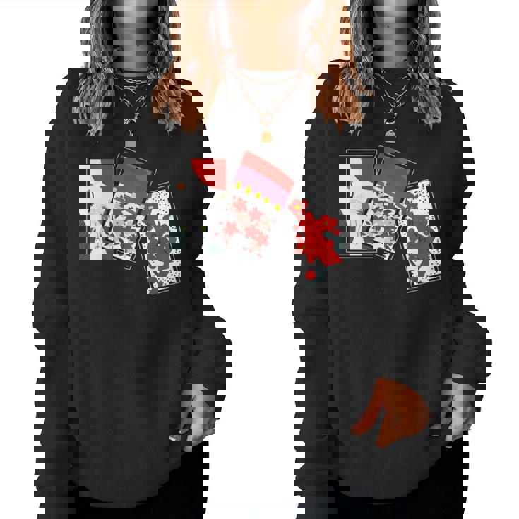 日本の伝統工芸品 花札 男性 女性 長袖tシャツ レディーススウェットシャツ