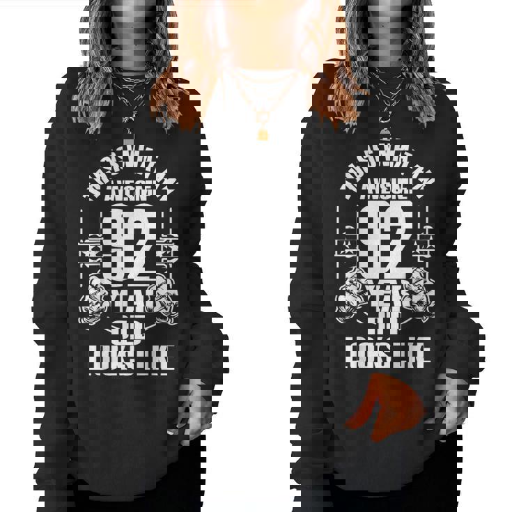 男性、女性、92歳の誕生日への92歳の誕生日プレゼント レディーススウェットシャツ