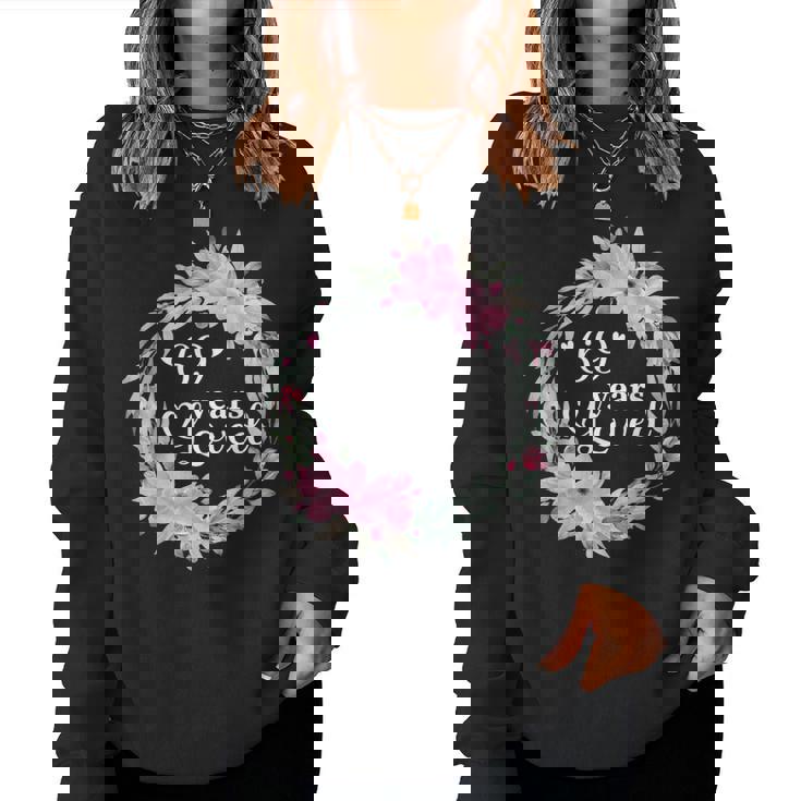 花柄 69歳 誕生日 男性 女性 還暦 レディーススウェットシャツ