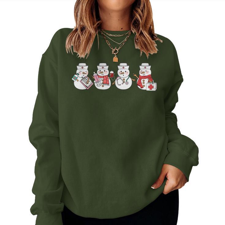 Nurse Snowman Squad Nursing Rn Registered Christmas Women Sweatshirt