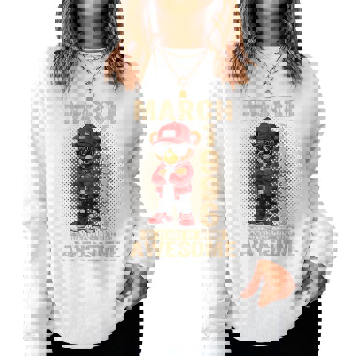 3月30日 誕生日 男性 女性 1996年 素晴らしいテディベア レディーススウェットシャツ