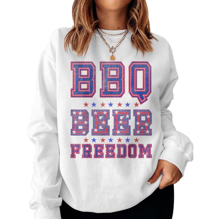 Bbq Beer Freedom シャツ ビンテージ レディーススウェットシャツ