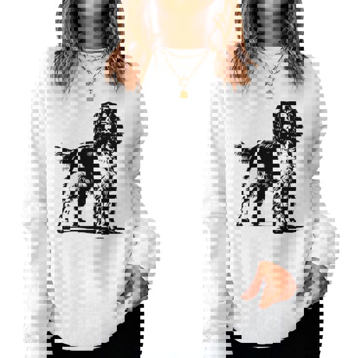 Dog Dad Mom Lover -Pringerpaniel Monocromatico Women Sweatshirt