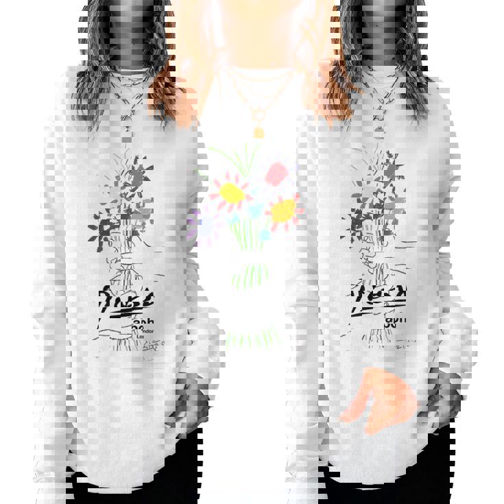パブロ・ピカソ 平和の花 作品 描画 Papl2192 レディーススウェットシャツ