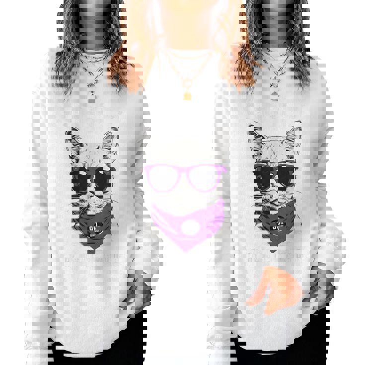 卒寿祝い ねこ サングラス 父 男性 女性 母 猫好き 卒寿 お祝い 90歳 おもしろ おもろい かっこいい レディーススウェットシャツ