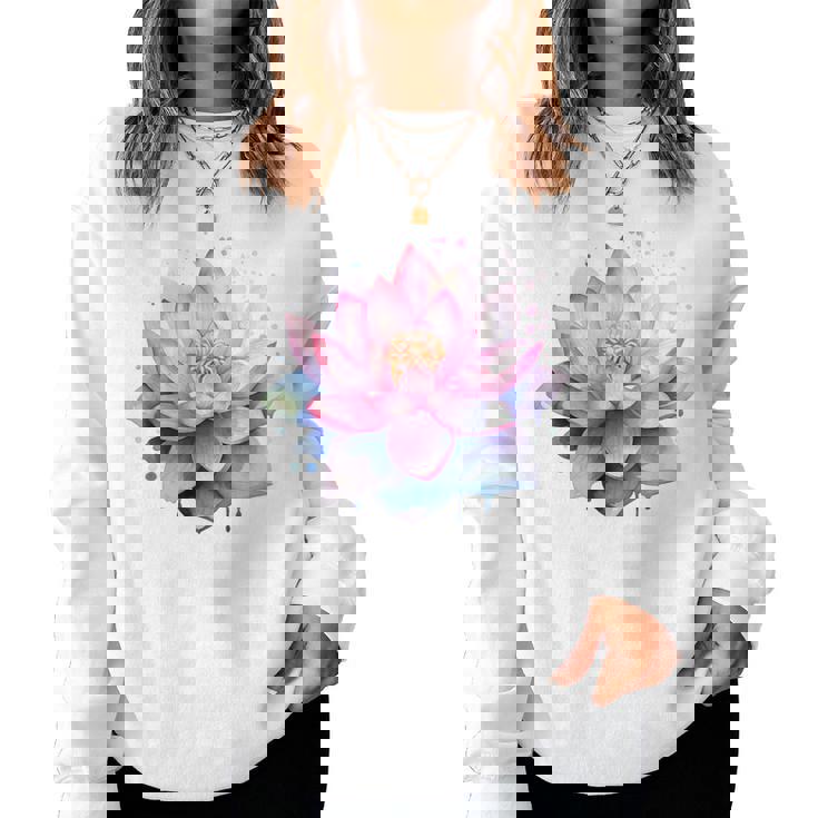 蓮の花 ユリパッド、自然、花、ビューティーアート レディーススウェットシャツ