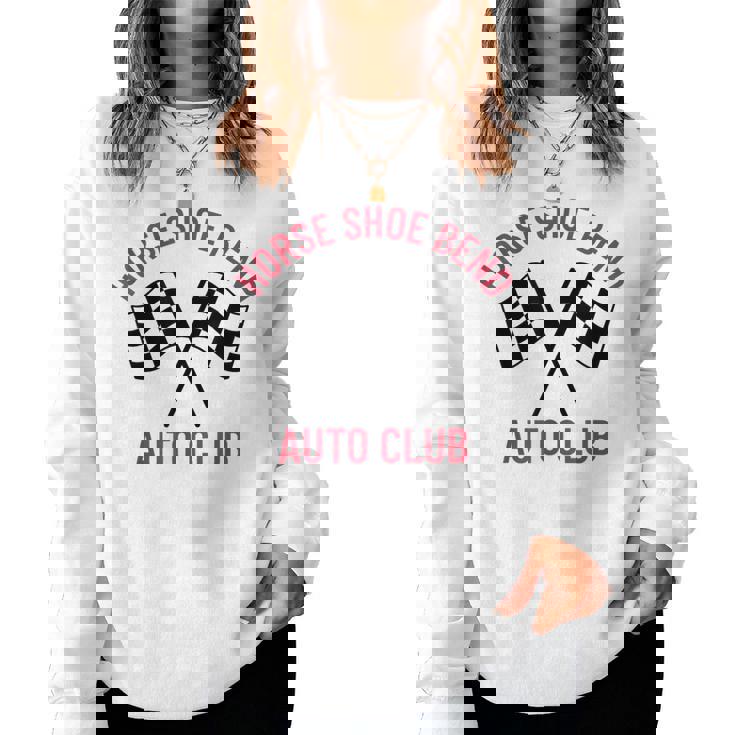 馬 靴 曲がり 自動車 クラブ ファン 男性 女性 大人 子供 レディーススウェットシャツ