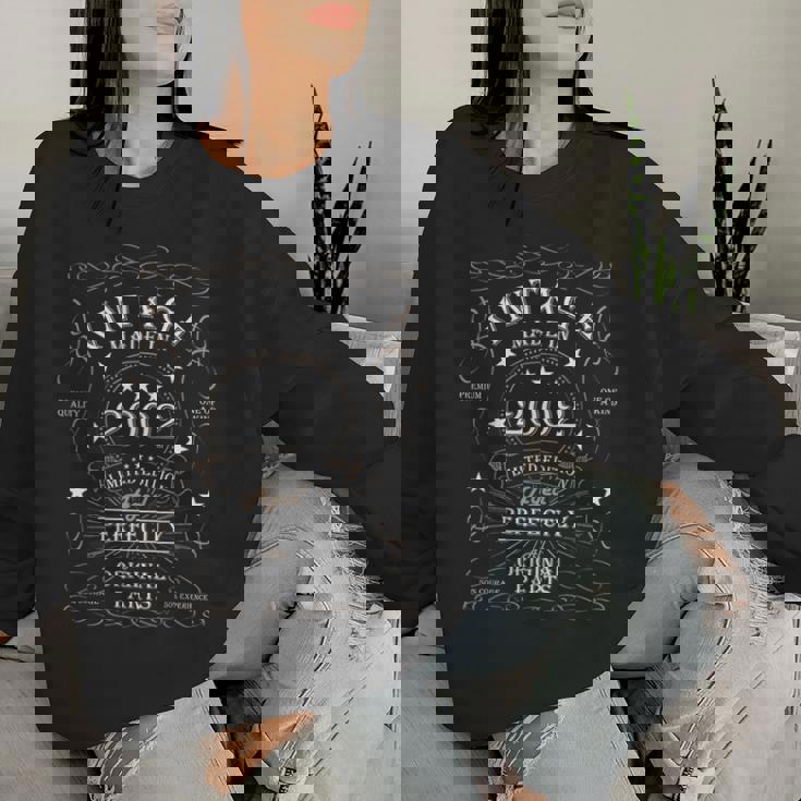 24 歳の誕生日レトロ限定版男性女性ヴィンテージ 2002 レディーススウェットシャツ 彼女への贈り物