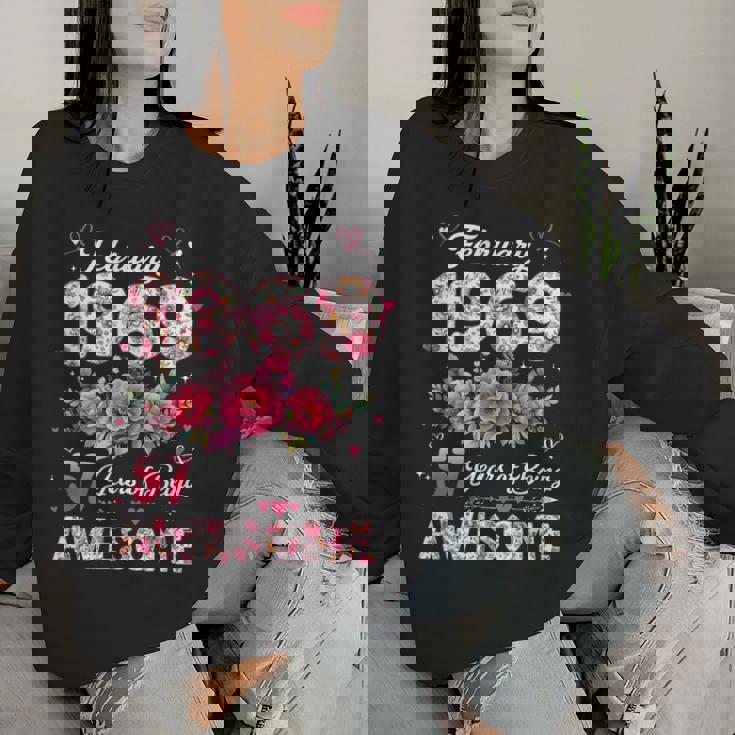 57歳 1969年2月 花柄 57歳 誕生日 男性 女性 レディーススウェットシャツ 彼女への贈り物